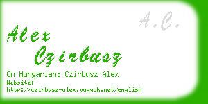 alex czirbusz business card